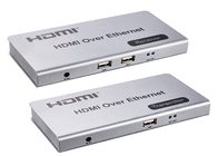Kabel CAT5 / CAT6 120m HDMI KVM Extender Dengan Audio USB Dan Mic Over IP 1080P